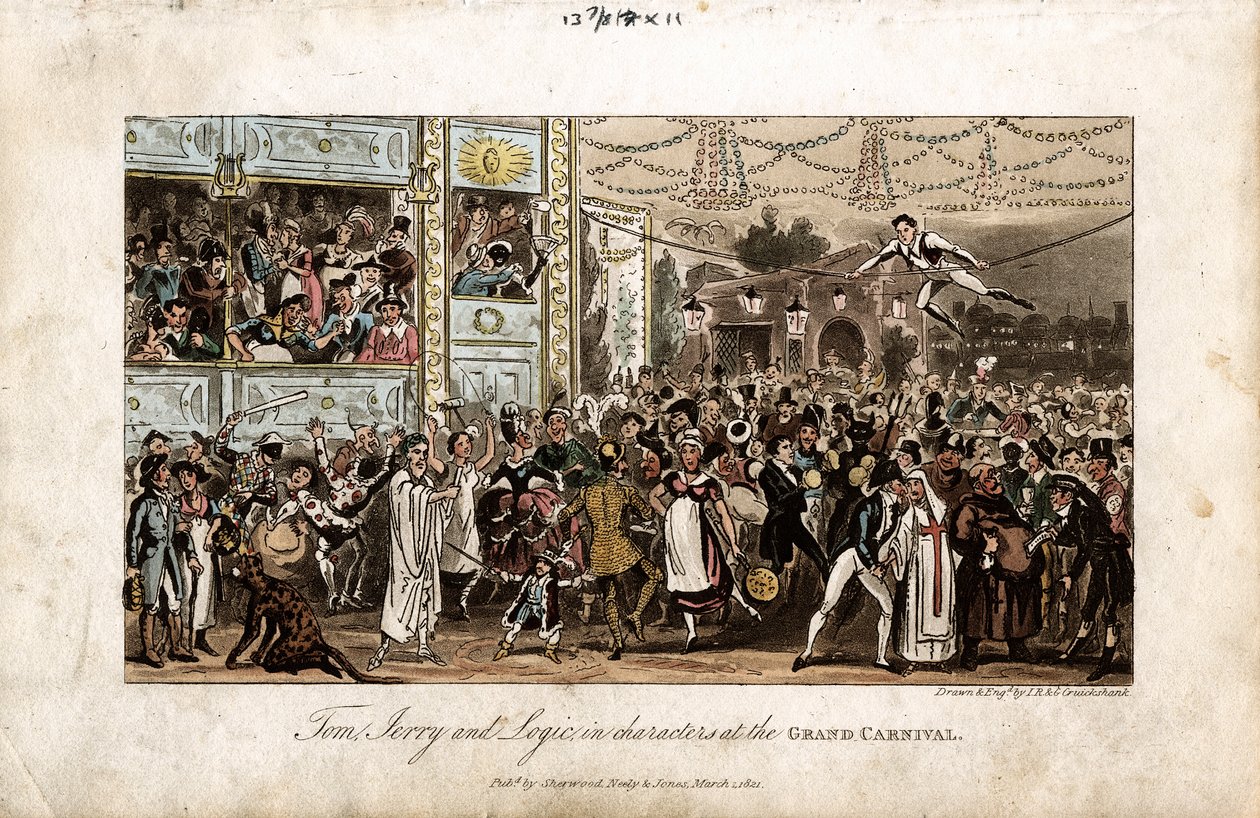 Tom, Jerry ja Logic Grand Carnivalissa, 1821 tekijältä George Cruikshank