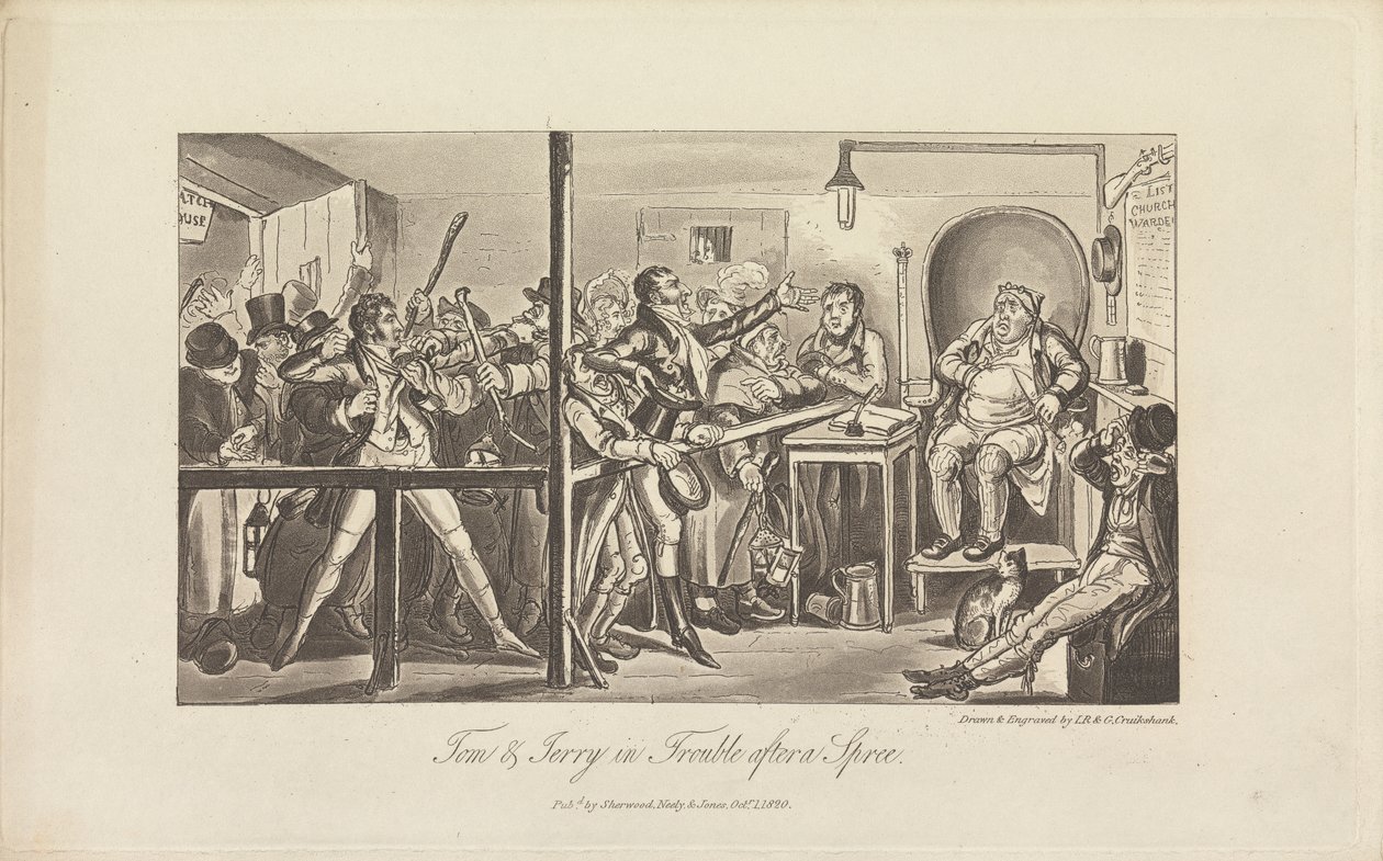 Tom & Jerry vaikeuksissa Spreen jälkeen tekijältä George Cruikshank