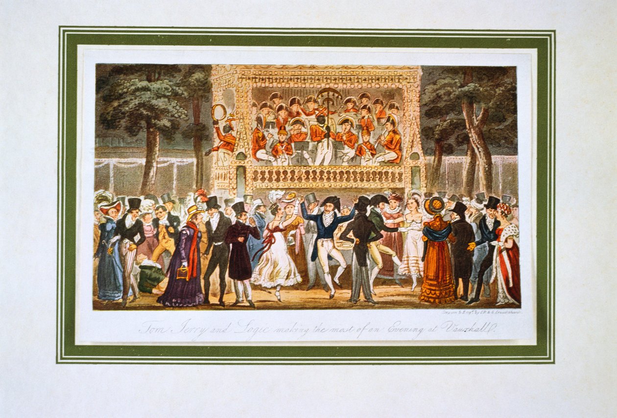 Vauxhall Gardens, "Life in London, etc.", kirjoittanut Pierce Egan tekijältä George Cruikshank