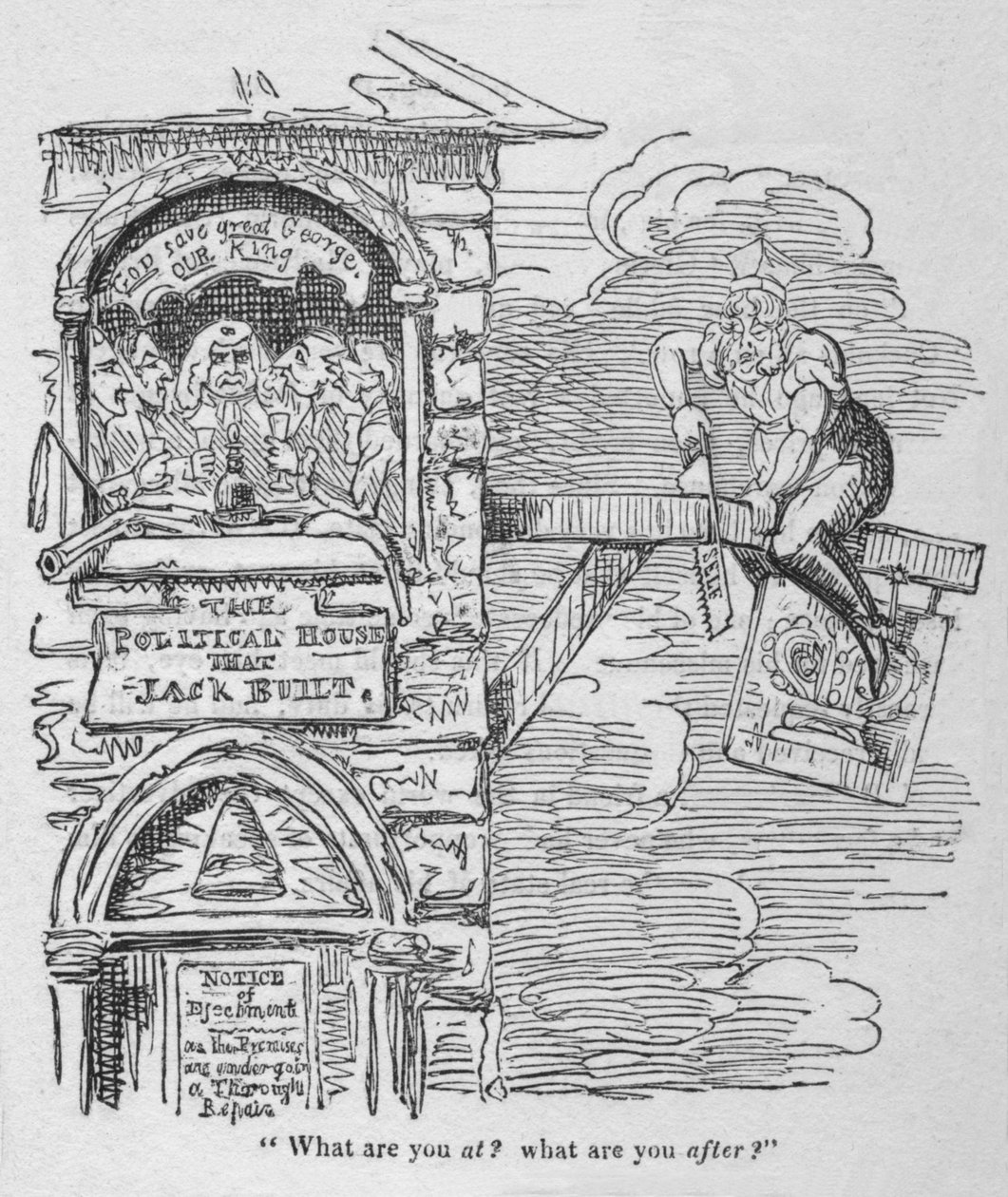 Missä olet Mitä ajat takaa, c1820. tekijältä George Cruikshank
