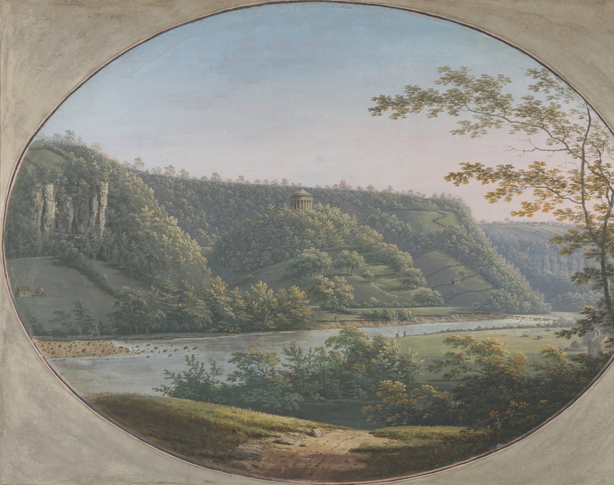 Vista del Round Howe prop de Richmond, Yorkshire, Anglaterra, 1788. finlandès tekijältä George Cuit