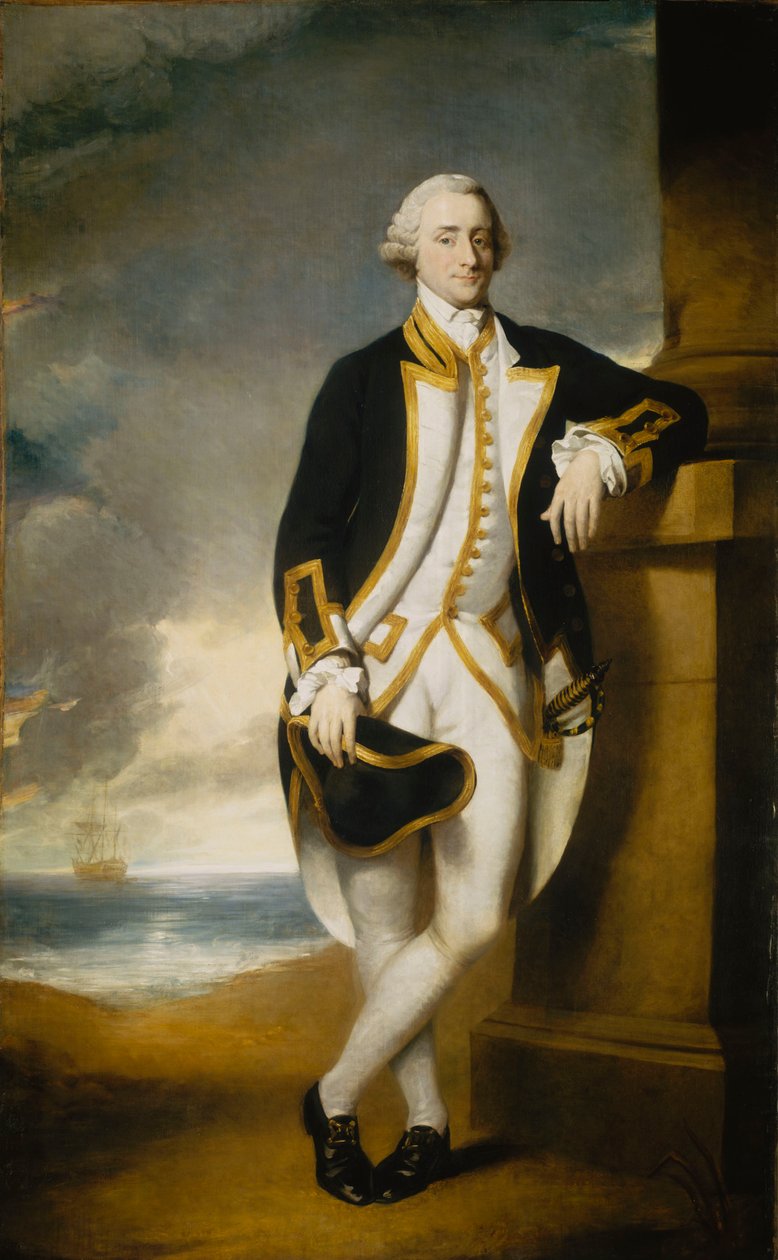 Kapteeni Hugh Palliser (1723-1796), noin 1775 (öljy kankaalle). tekijältä George Dance