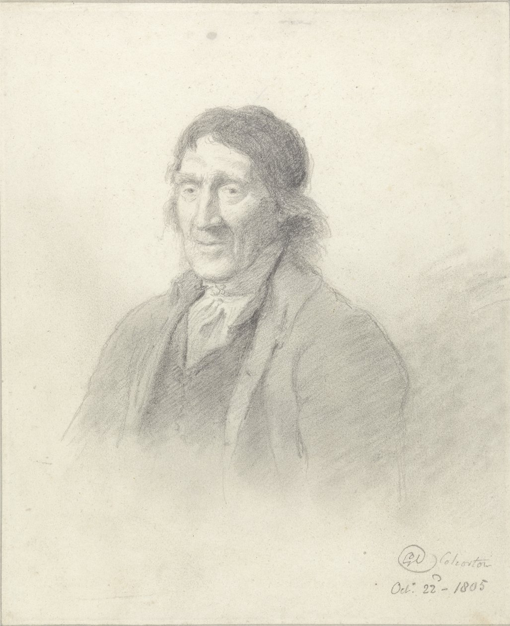 Miehen muotokuva, 1805 (grafiitti musteella paperille) tekijältä George Dance