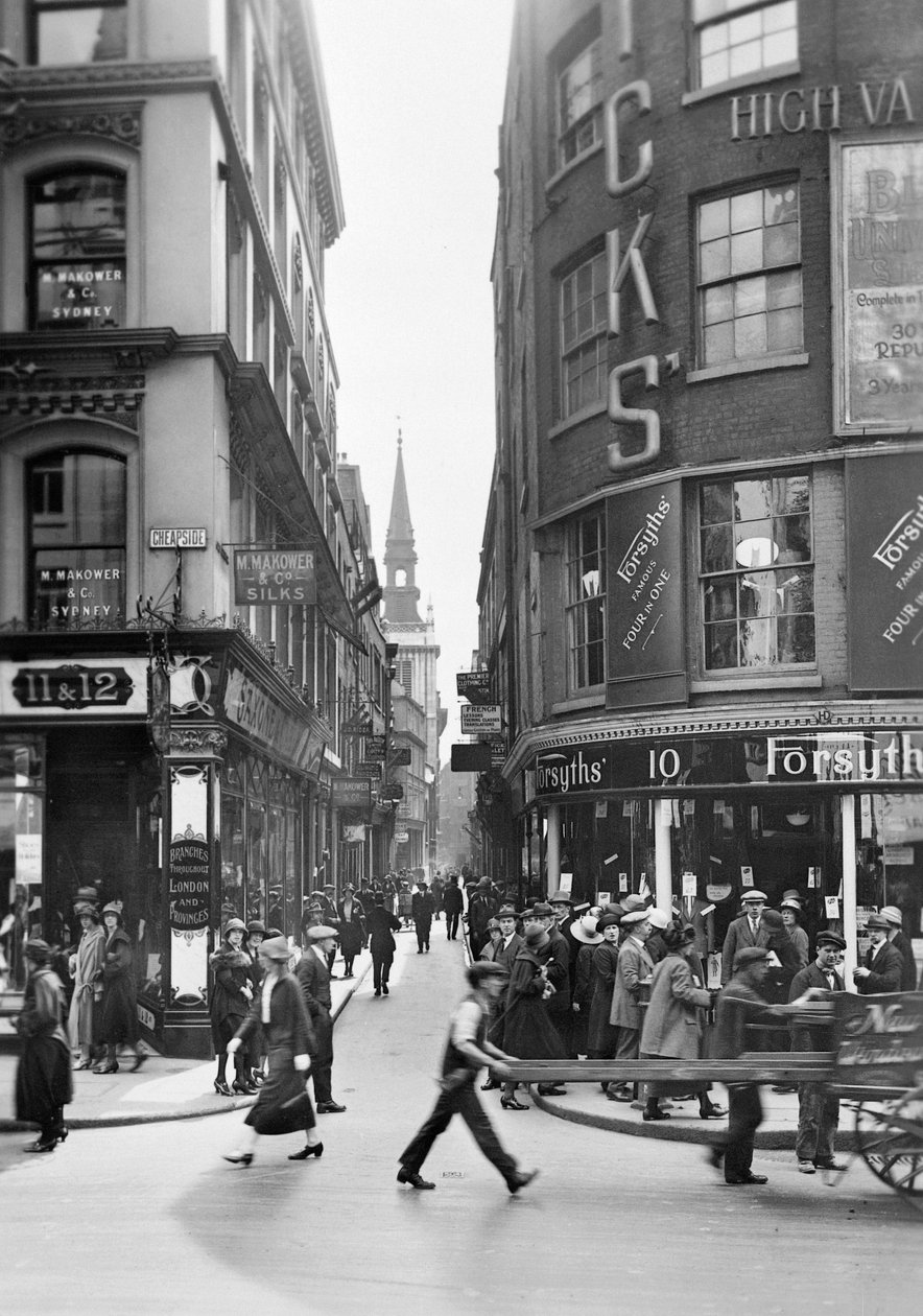 Cheapside, Lontoon kaupunki, 1920-luku tekijältä George Davison Reid
