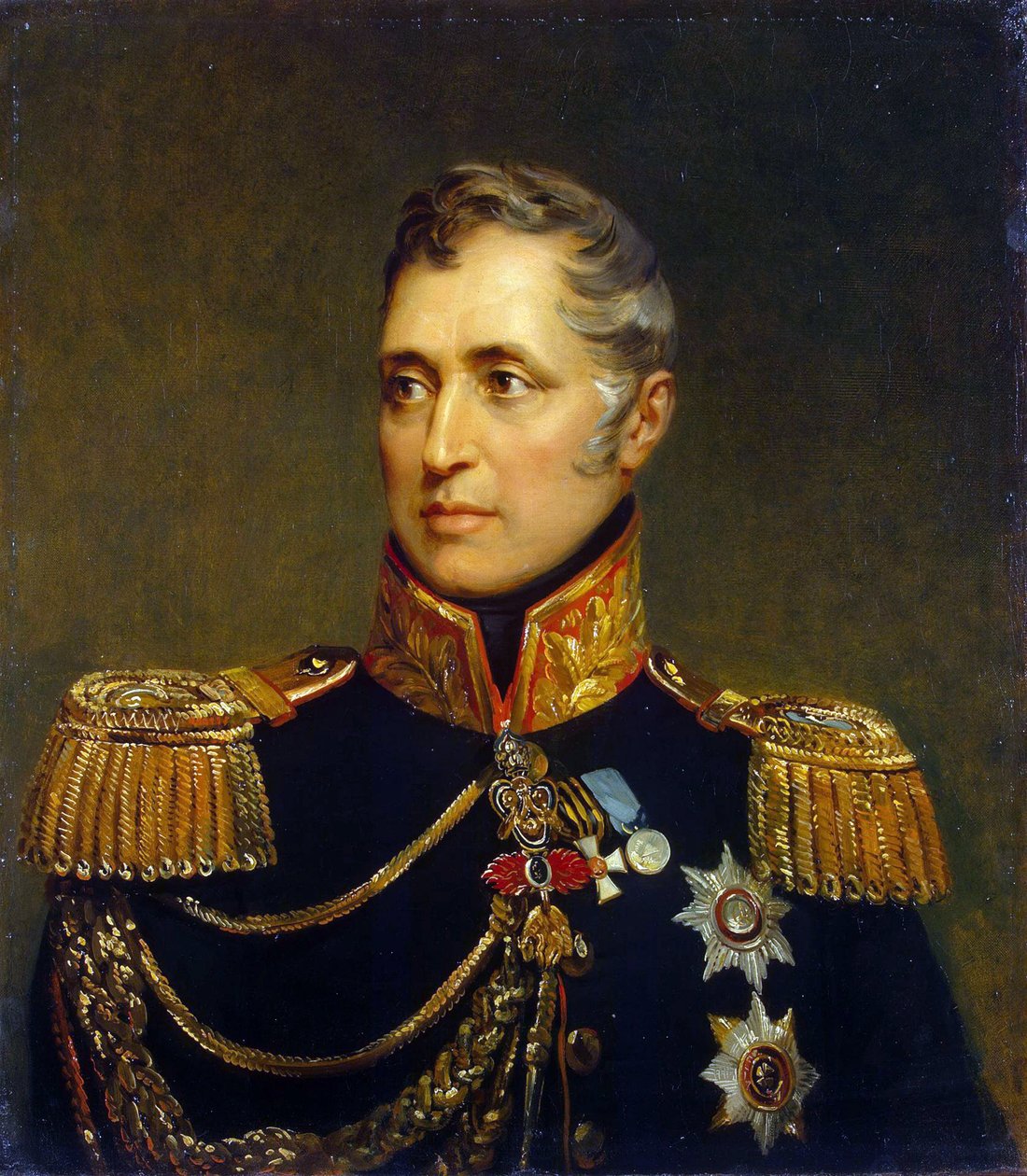 Charles Andre, kreivi Pozzo di Borgo - Muotokuva kreivi Carlo Andrea Pozzo di Borgosta (1764-1842) par Dawe, George (1781-1829). Öljy kankaalle, koko: 70x62,5, ennen 1827, Valtion Eremitaaši, Pietari tekijältä George Dawe