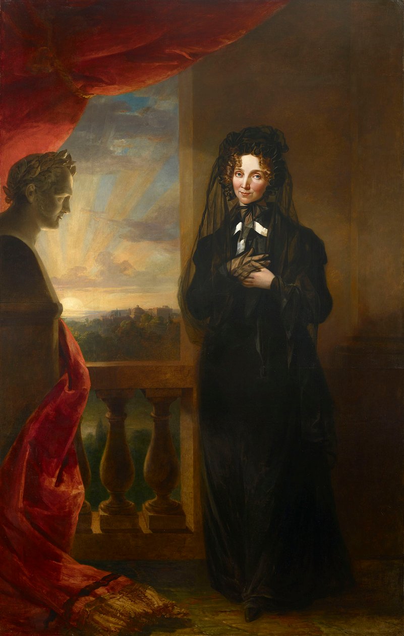 Muotokuva keisarinna Elizabeth Alekseijevnasta 1779-1826 surupuvussa, vuoden 1825 jälkeen. tekijältä George Dawe