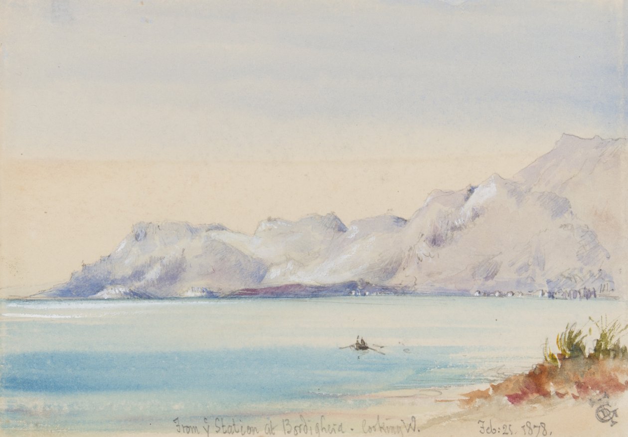 Bordigheran asemalta länteen, 25. helmikuuta 1878 (wc paperille). tekijältä George Douglas Tinling