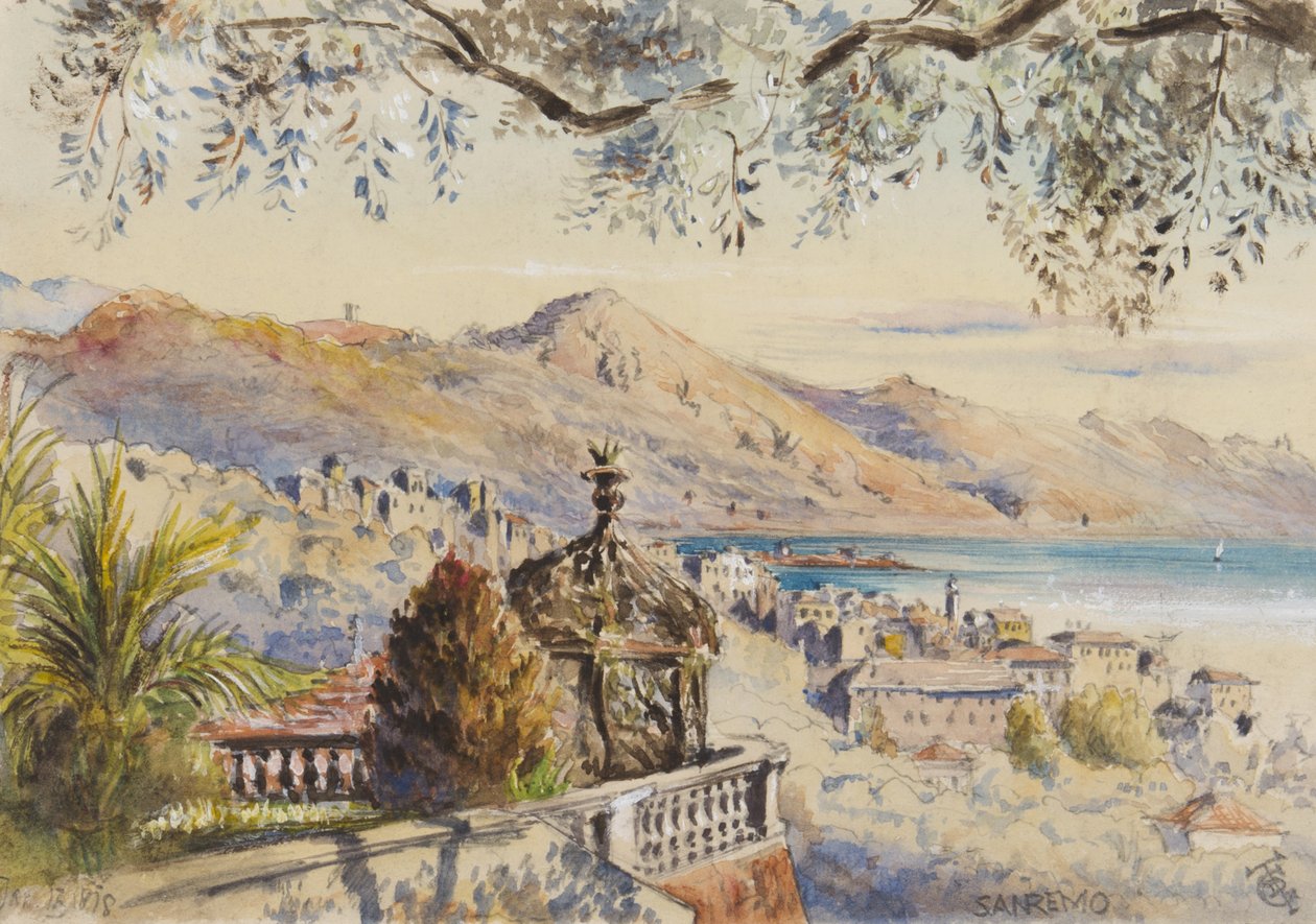San Remo, 12. tammikuuta 1878 (wc paperille). tekijältä George Douglas Tinling