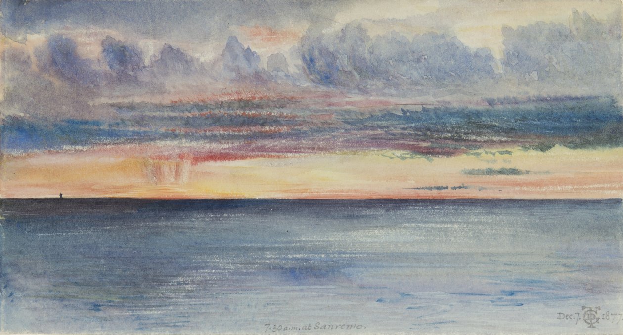 San Remo: auringonnousu, 7.30 7. joulukuuta 1877 tekijältä George Douglas Tinling