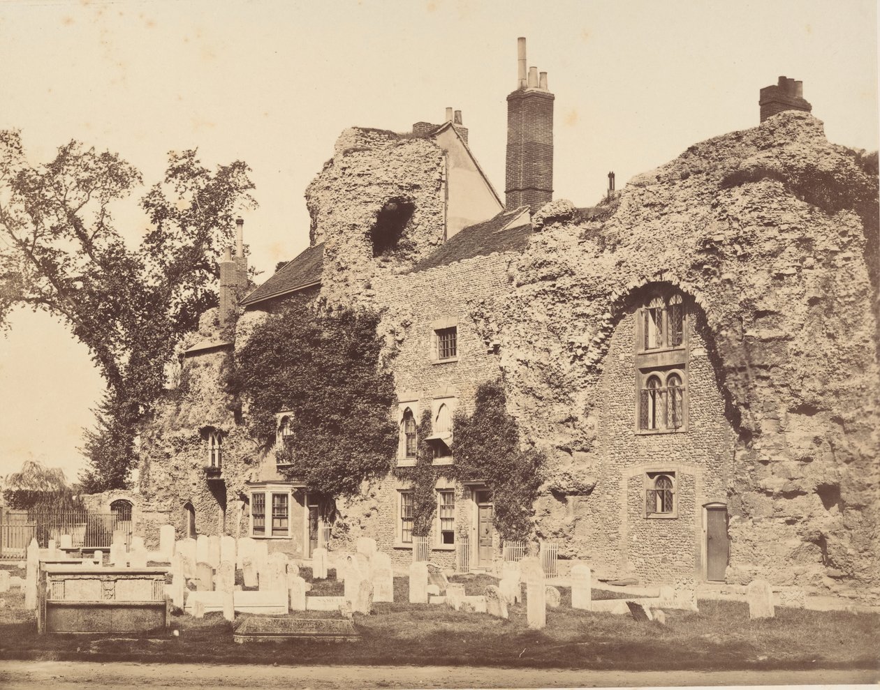 Abbey Churchin jäänteet, Bury St. Edmunds, 1857. tekijältä George Downes