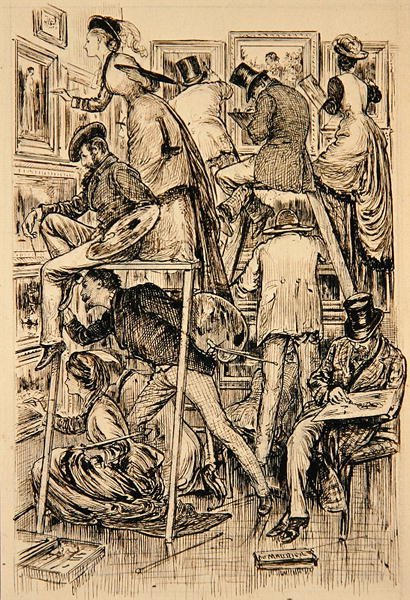 Lakkauspäivä Royal Academyssa tekijältä George du Maurier
