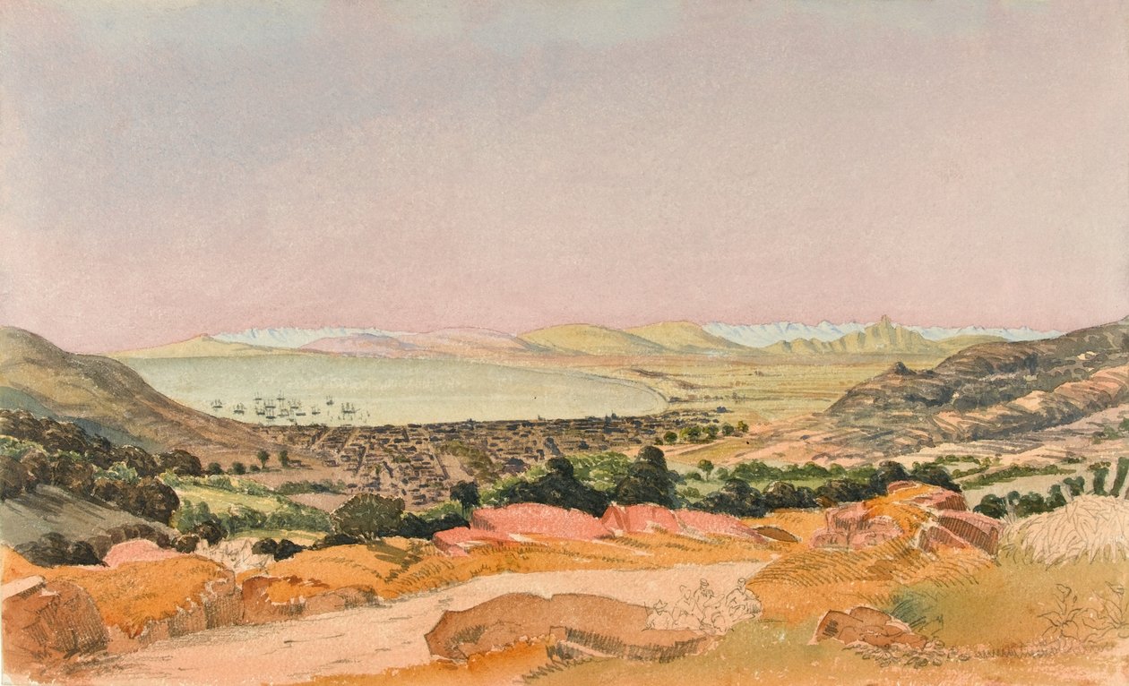 Kapkaupunki, n. 1862 (akvarelli) tekijältä George E.L.S. Sanford