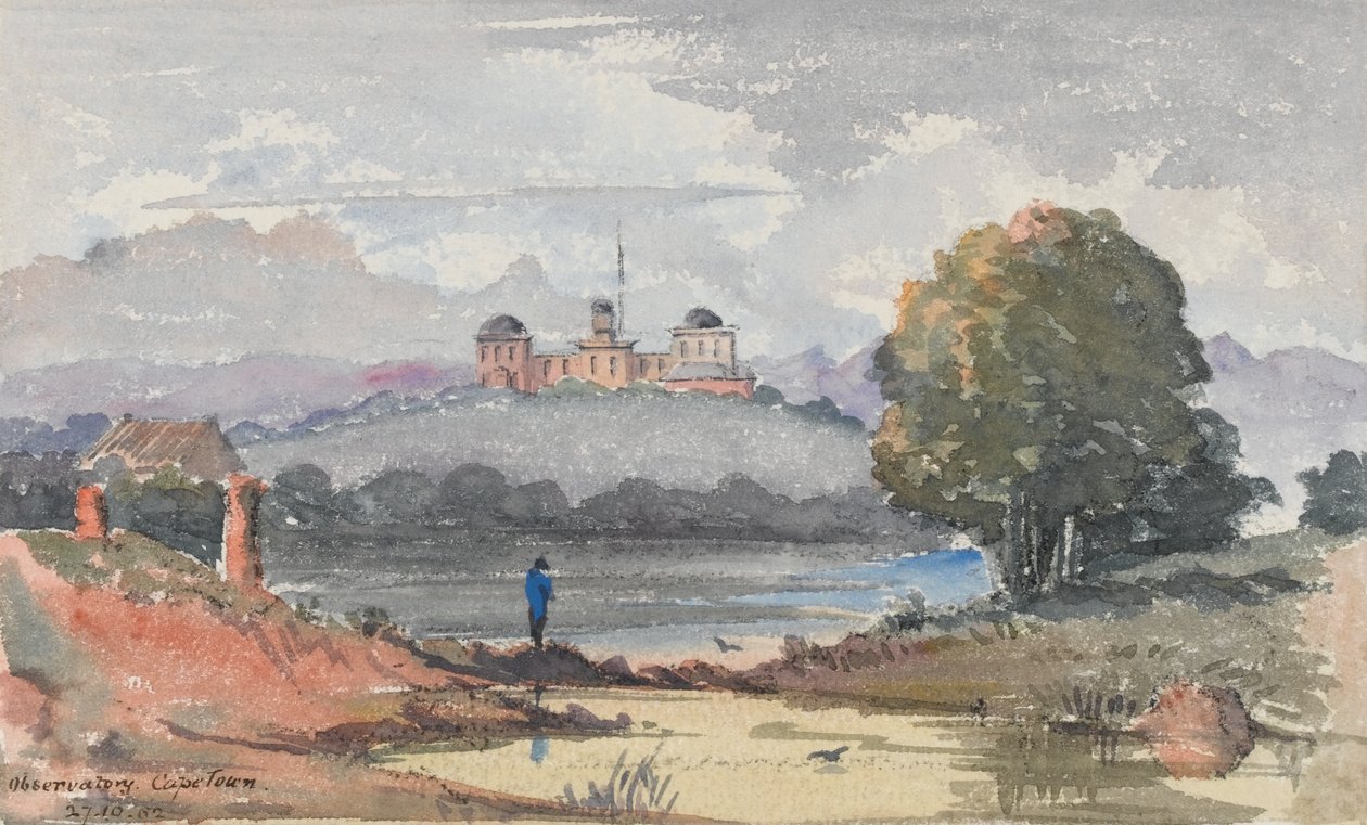 Observatorio, Kapkaupunki. Sir J Maclearin asuinpaikka, n. 1859-1862 (akvarelli) tekijältä George E.L.S. Sanford