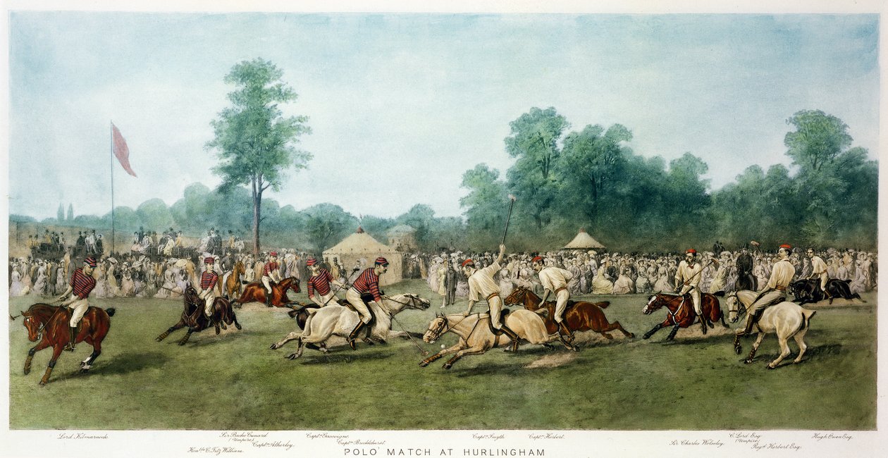 Polo-ottelu Hurlinghamissa Horse Guardsin (Blue) ja Monmouthshire Teamin välillä, 7. heinäkuuta 1877 tekijältä George Earl