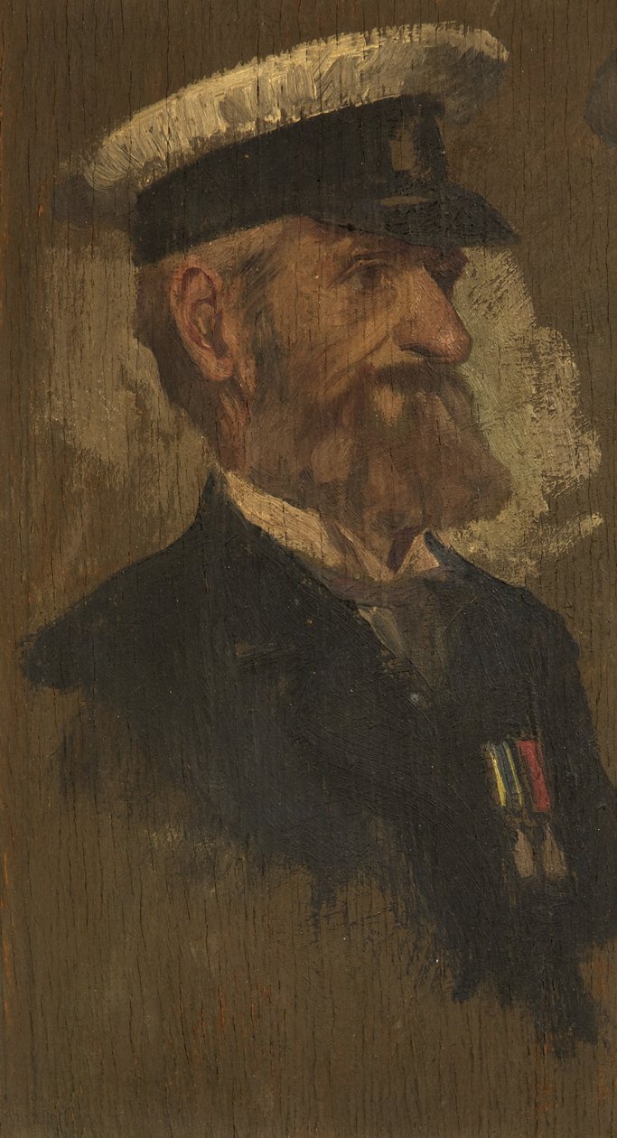 Muotokuva E. Gillard, R. Bgde., c. 1920 (öljy paneelissa) tekijältä George Edmund Butler