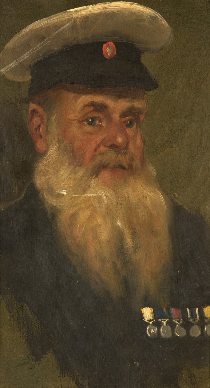 Muotokuva J. Wilsonista, R.M.A., n. 1920 (öljy paneelille) tekijältä George Edmund Butler