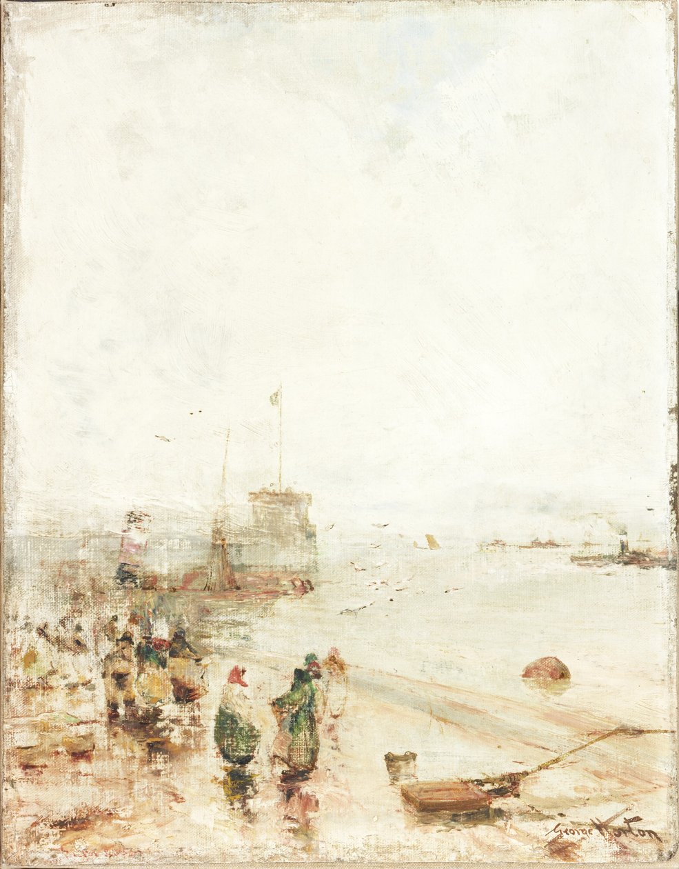 North Shields Fish Quay (öljy kankaalle) tekijältä George Edward Horton