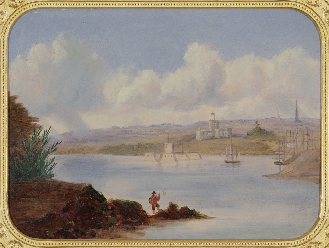Hallituksen talo ja Pinch Gut Island, Sydneyn satama, 1800-luku tekijältä George Edward Peacock