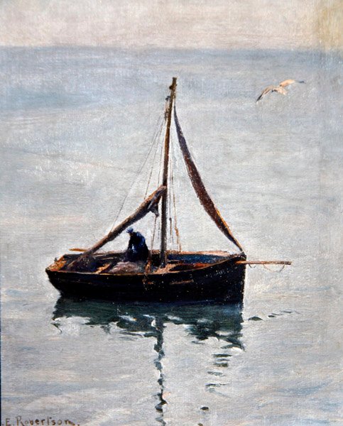 Verkkojen korjaaminen, n. 1910 (öljy kankaalle) tekijältä George Edward Robertson