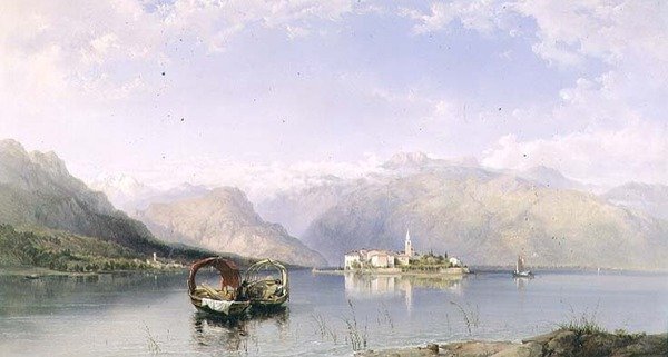 Isola Pescatori Isola Bellasta Maggiore-järvellä tekijältä George Edwards Hering
