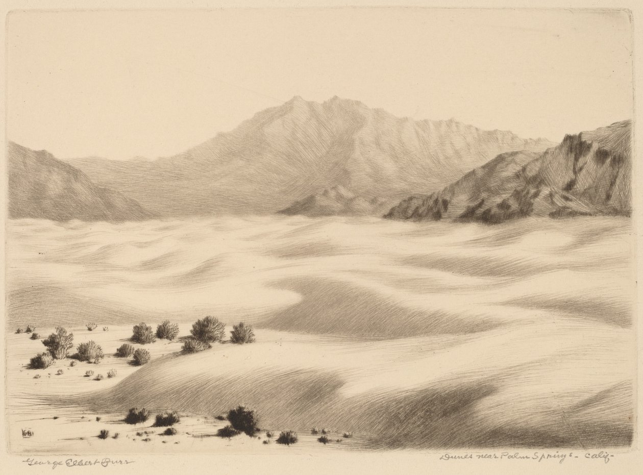 Dyynit lähellä Palm Springsiä, Kalifornia (nro 2) tekijältä George Elbert Burr