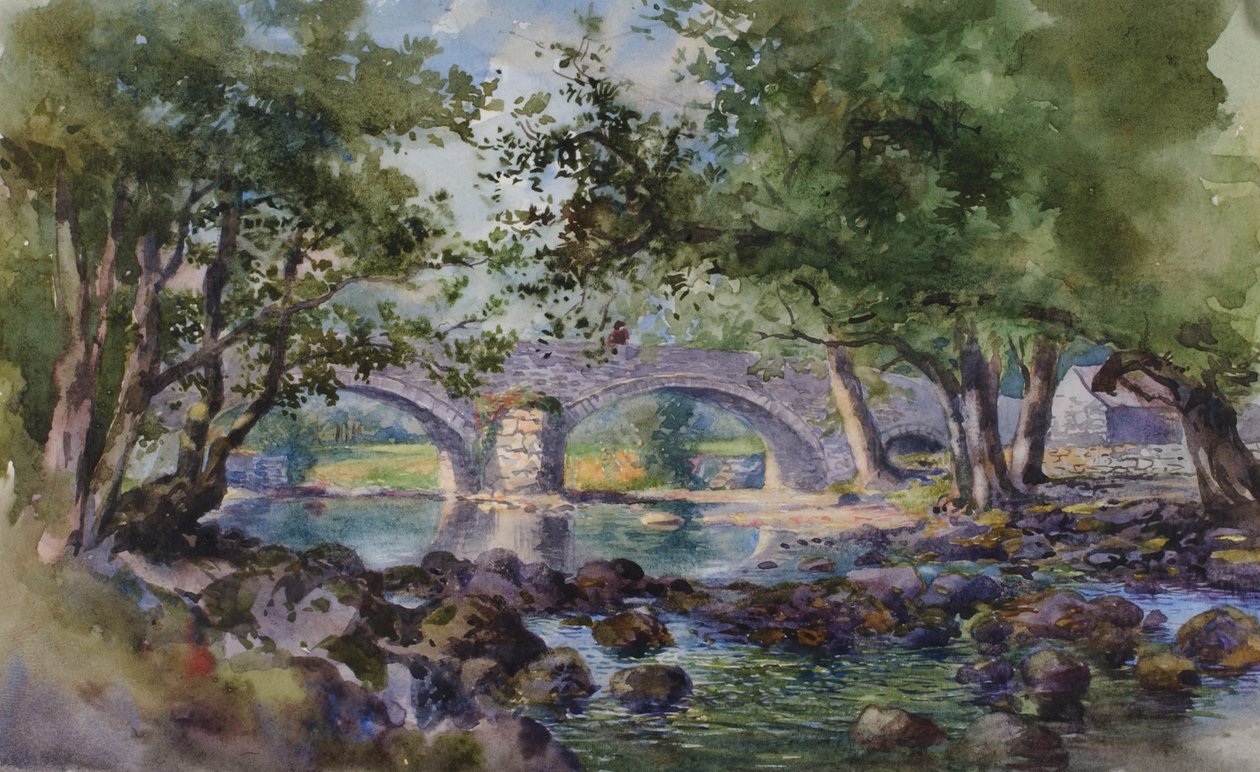 Old Bridge lähellä Bettws-y-Coedia, Pohjois-Wales, 1899. tekijältä George Elbert Burr