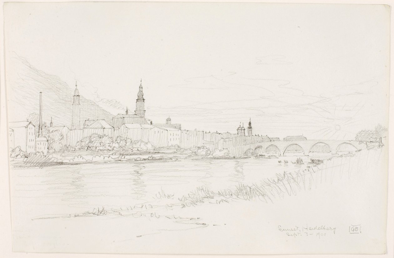 Auringonlasku, Heidelberg tekijältä George Elbert Burr