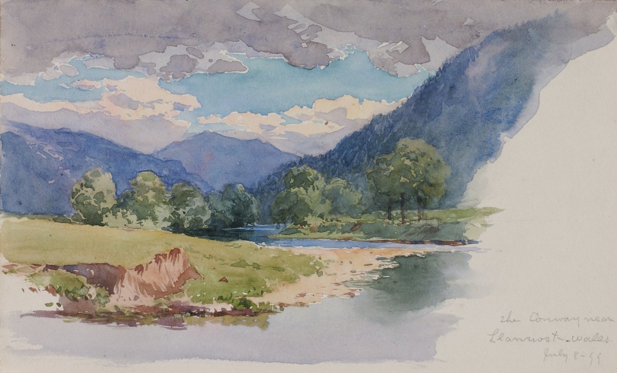 The Conway, lähellä Llanrwstia, Walesissa tekijältä George Elbert Burr