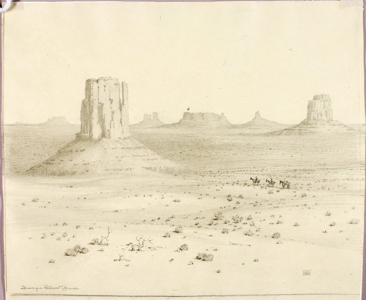Nimetön (siirtopiirros teokseen Desert Monuments, Arizona) tekijältä George Elbert Burr