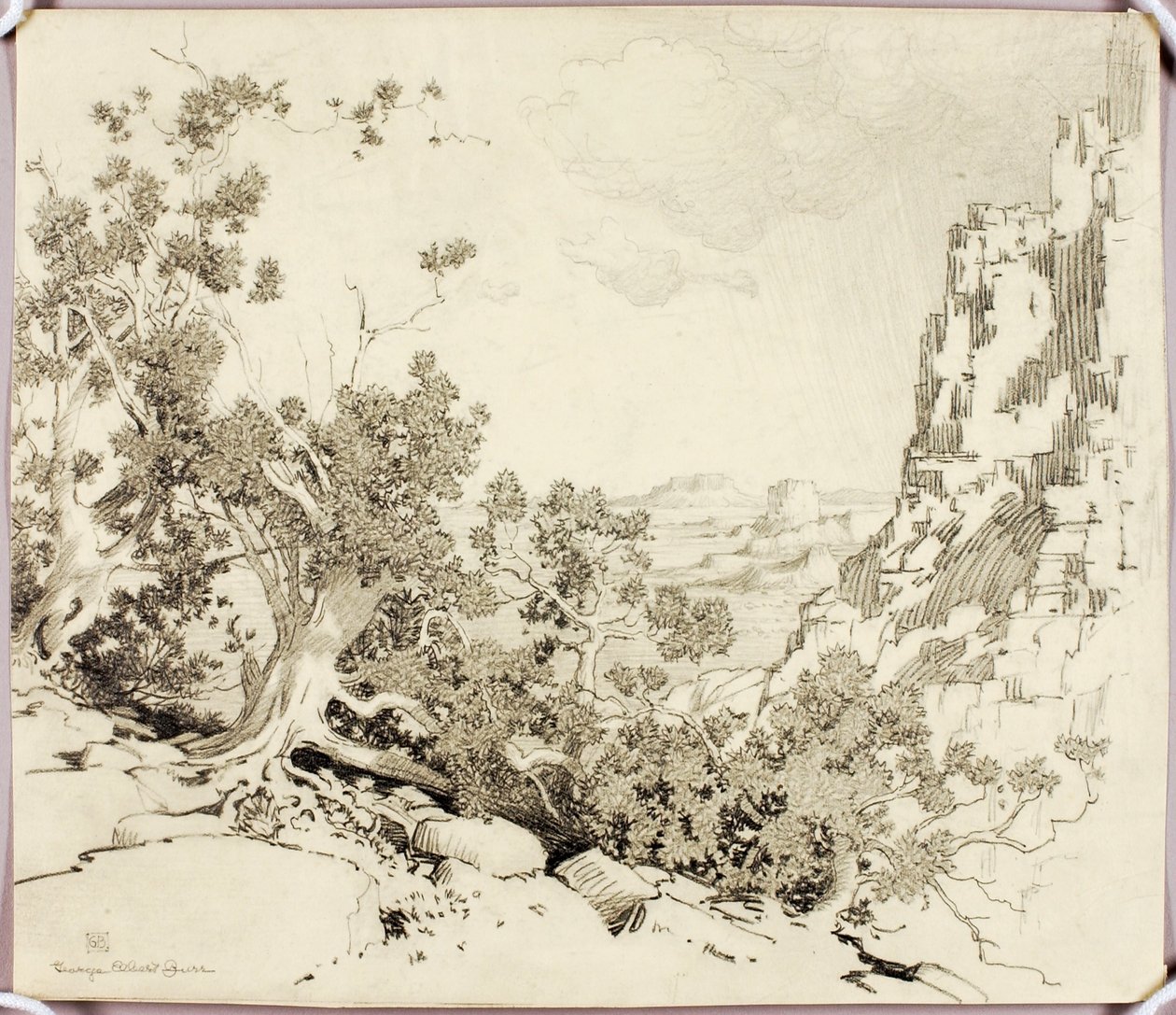 Nimetön (siirtopiirros teokseen The Edge of the Desert, Arizona) tekijältä George Elbert Burr