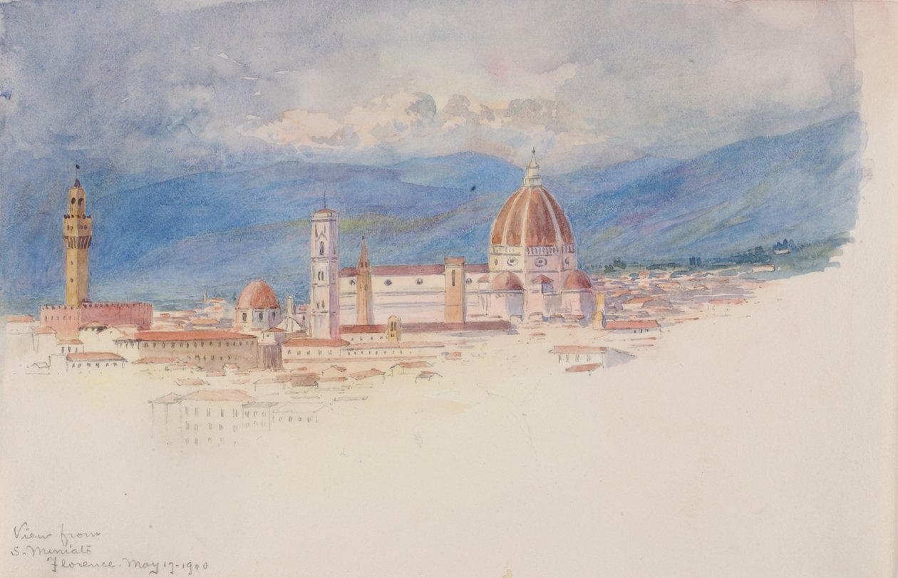 Näkymä S. Miniatosta, Firenzestä, 1900. tekijältä George Elbert Burr
