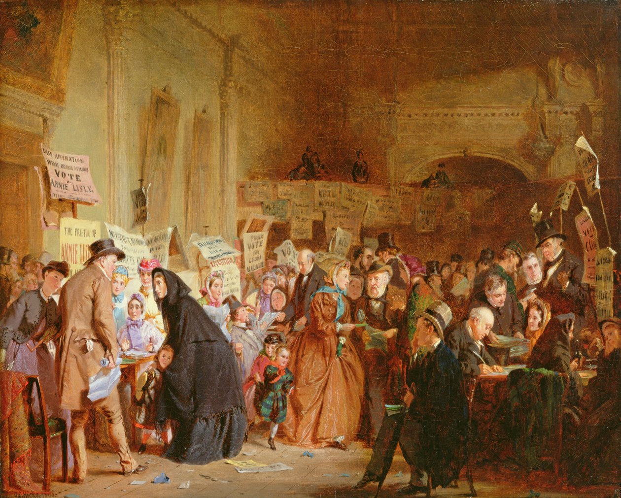 Orpojen vaalit Lontoon kapakassa, 1865. tekijältä George Elgar Hicks