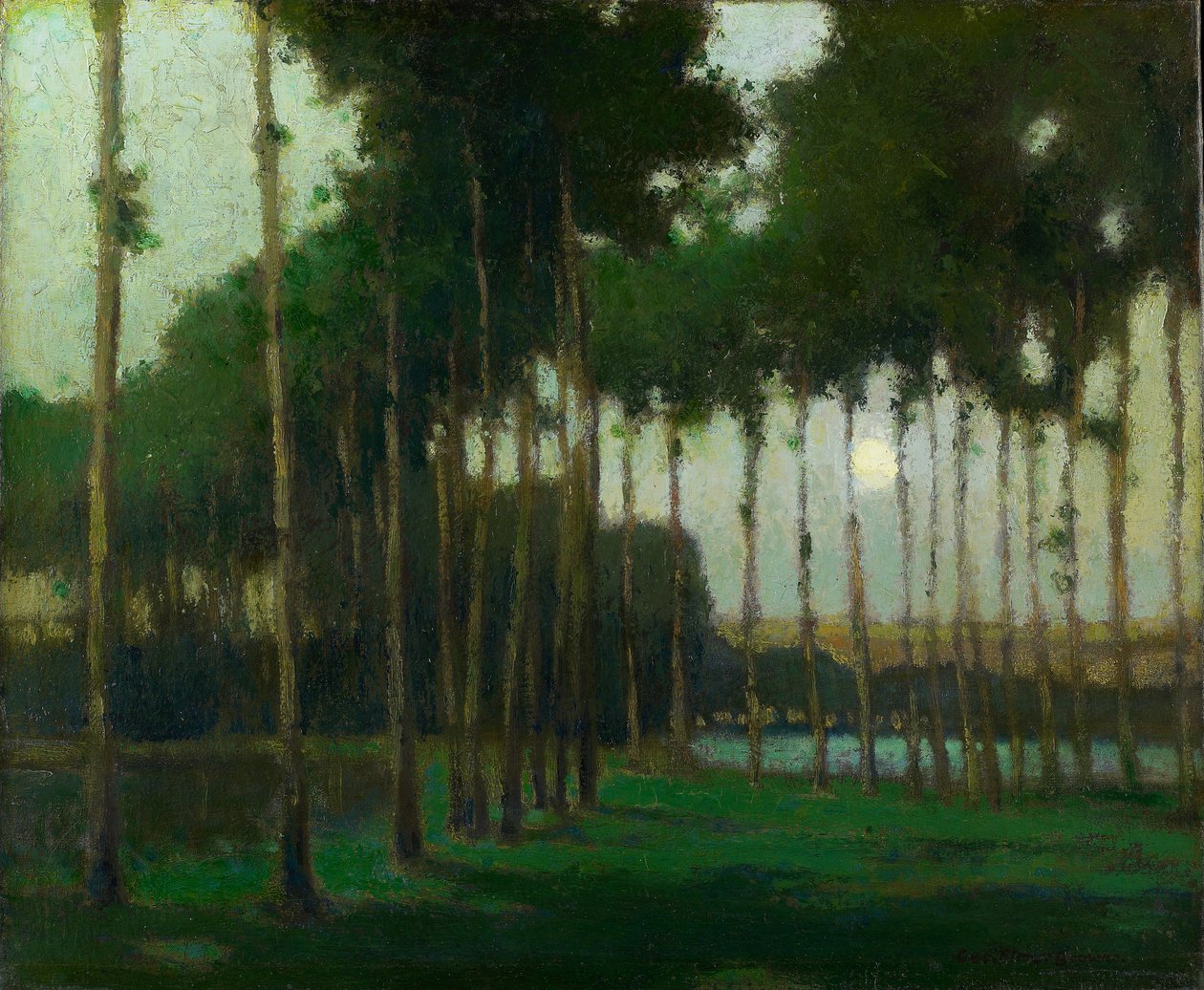 Moonlight Maisema (öljy kankaalle) tekijältä George Elmer Browne
