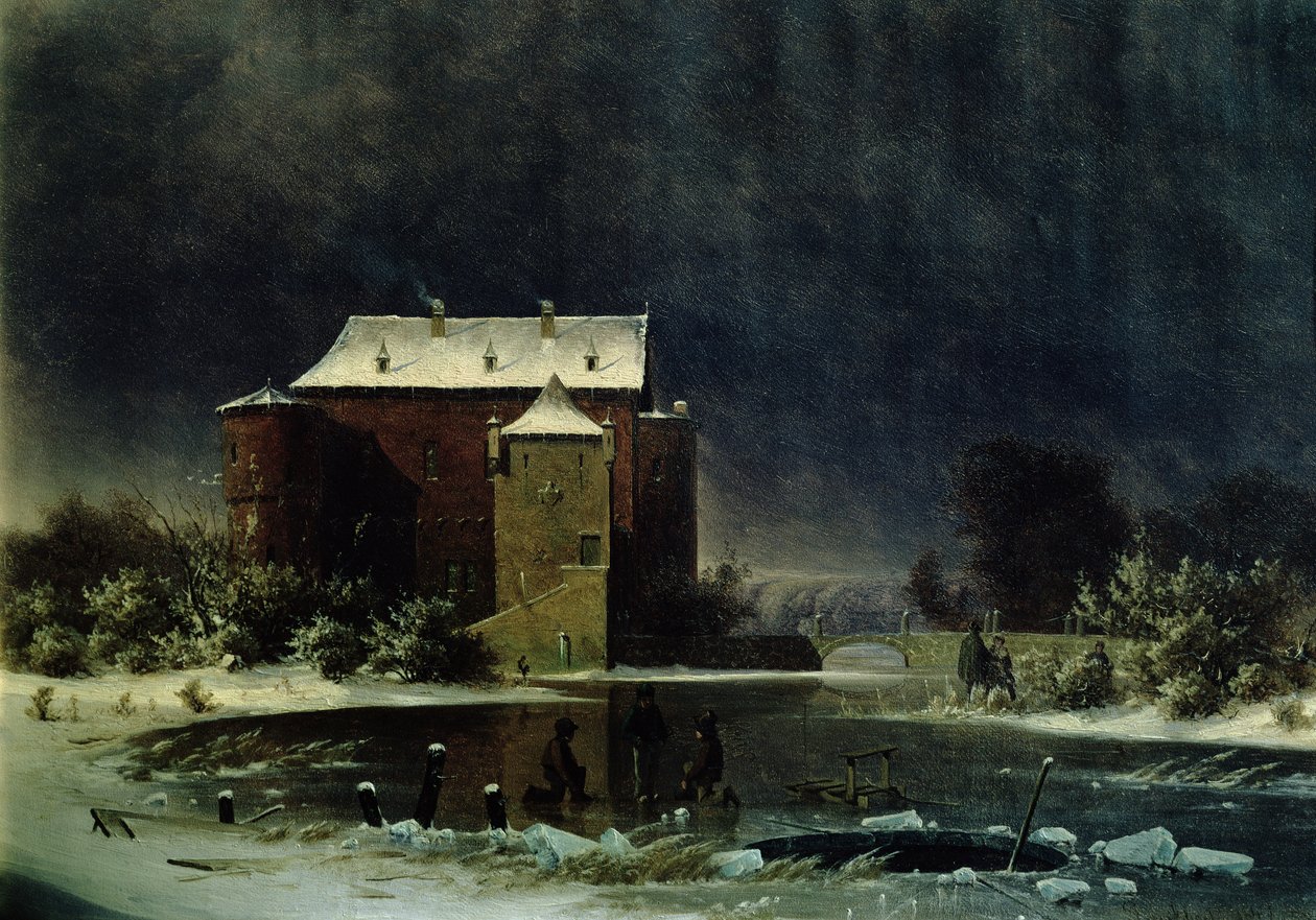 Kummitustalo lumessa, 1848 (öljy) tekijältä George Emil Libert