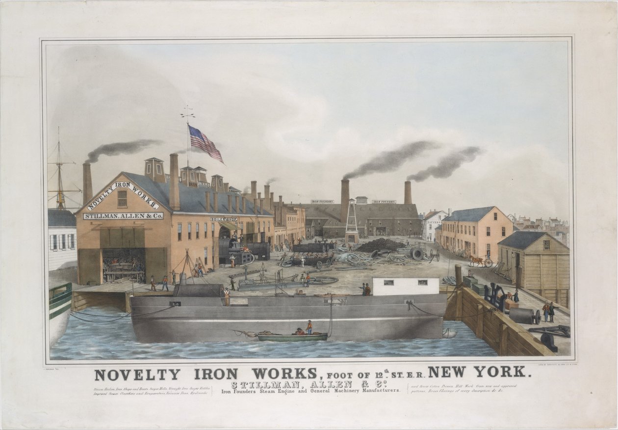 Novelty Iron Works, Foot of 12th St. E.R. New York. Stillman, Allen & Co., raudan perustaja..., 1841-44. tekijältä George Endicott