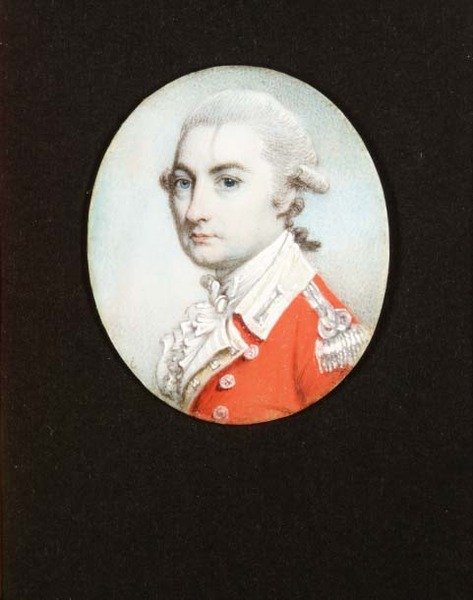 Jalkaväen kapteenin miniatyyri, n. 1780 tekijältä George Engleheart