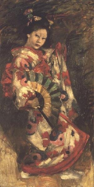 Japanilainen tyttö (öljy kankaalle) tekijältä George F. Henry