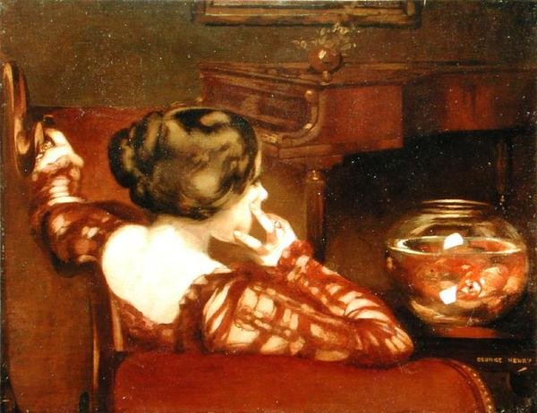 Mietteliäs (öljy kankaalle) tekijältä George F. Henry