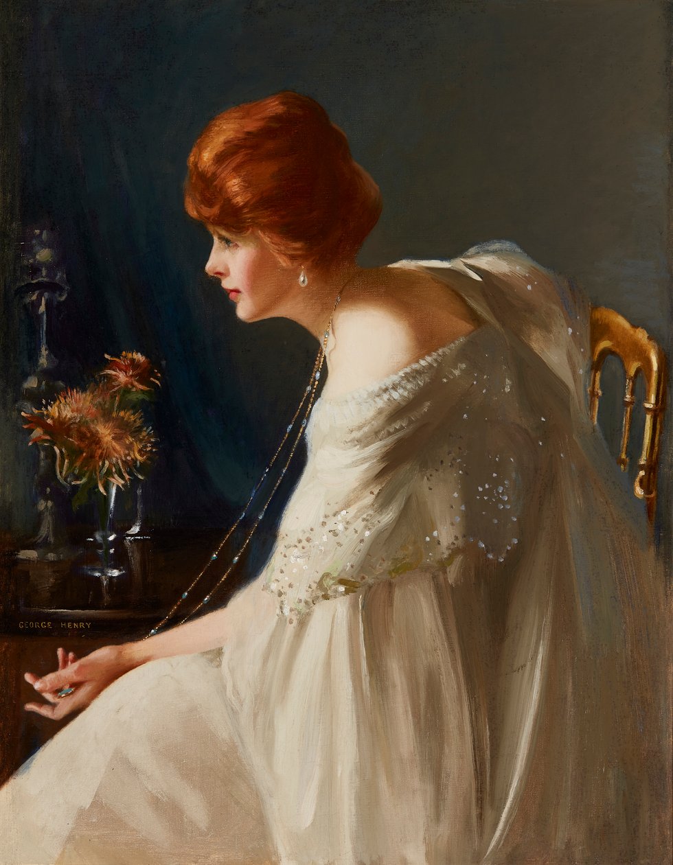 The Locket (öljy kankaalle) tekijältä George F. Henry