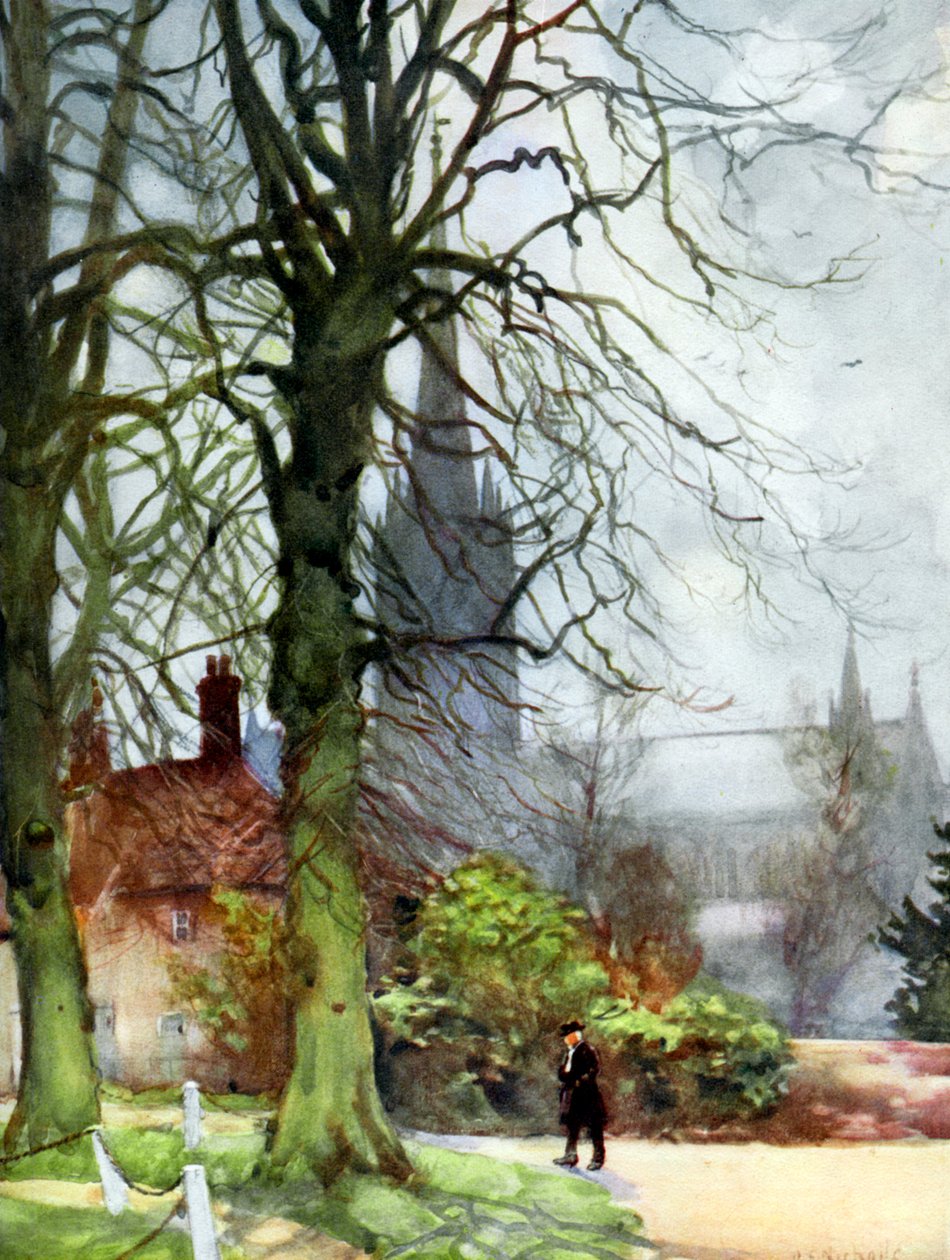 "Salisburyn katedraali, Wiltshire", 1924-1926. tekijältä George F Nicholls