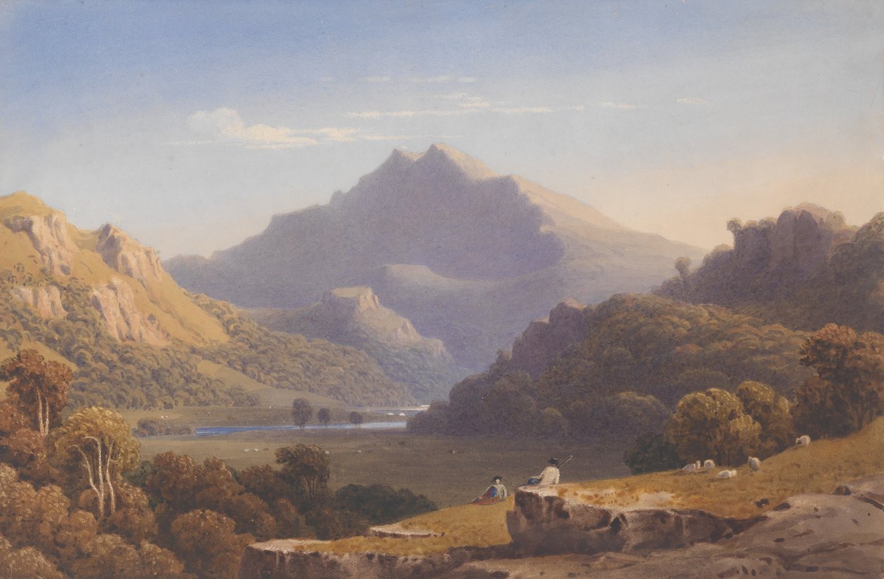 Snowdon Llyn Nantllesta Pohjois-Walesista, 1832. tekijältä George Fennel Robson