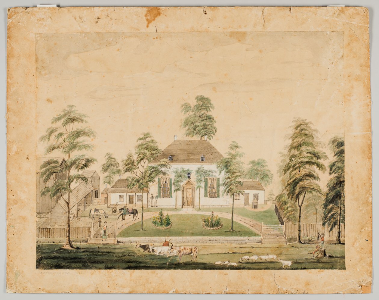 Park House, Albion, Illinois, 1816 (wc paperilla) tekijältä George Flower
