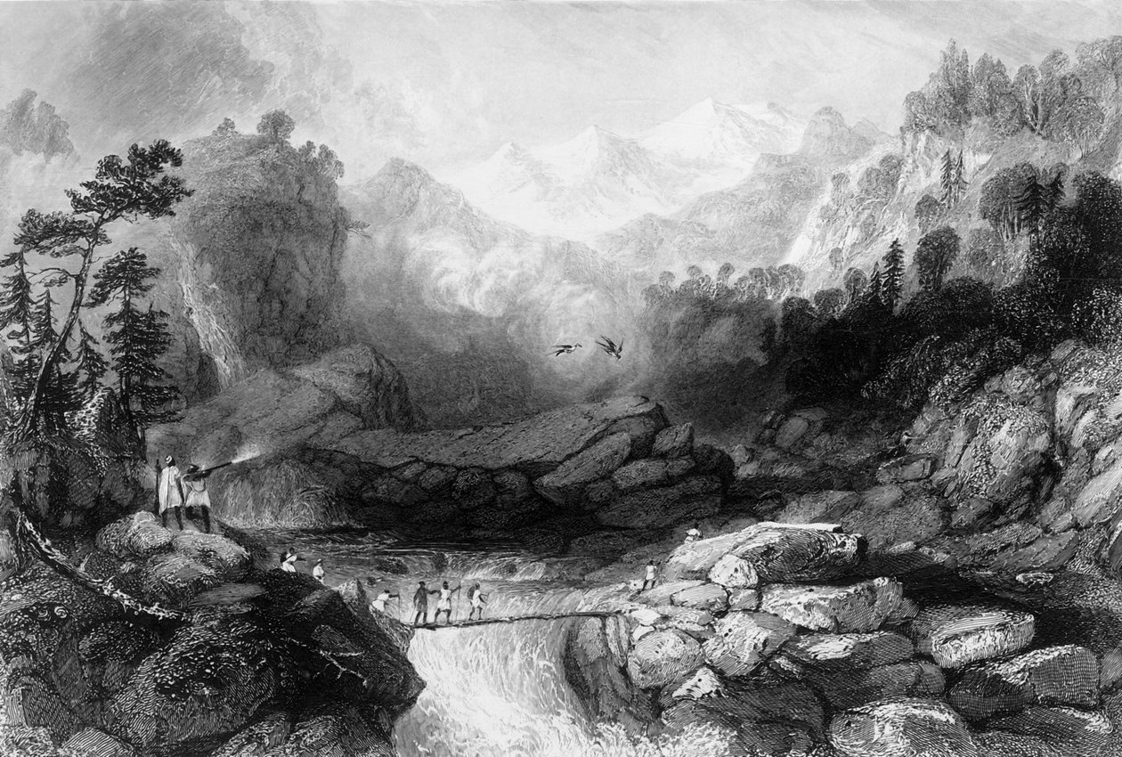 "Sanghan ylitys lähellä Jumnootreetä", 1838. tekijältä George Francis White