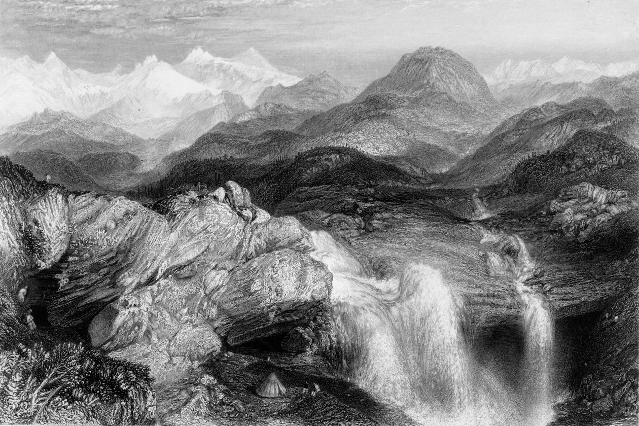 Putoukset lähellä Jumnan lähdettä, 1838. tekijältä George Francis White