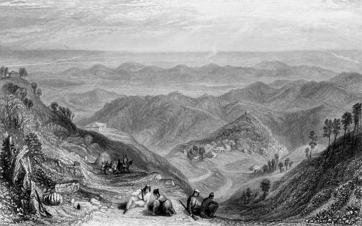 "Mussooree ja Dhoon, Landourista", 1838. tekijältä George Francis White