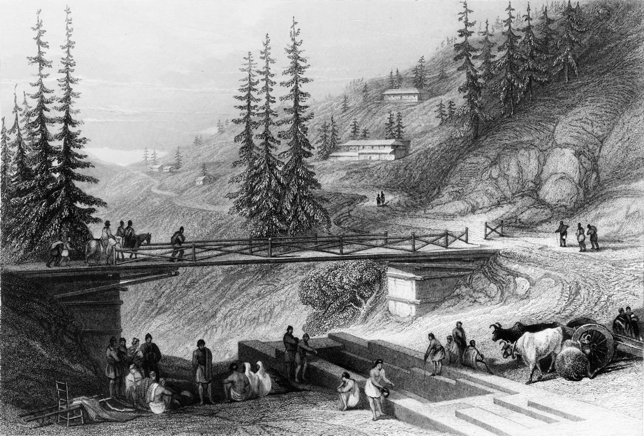 "Näkymä Simlassa", 1838. tekijältä George Francis White
