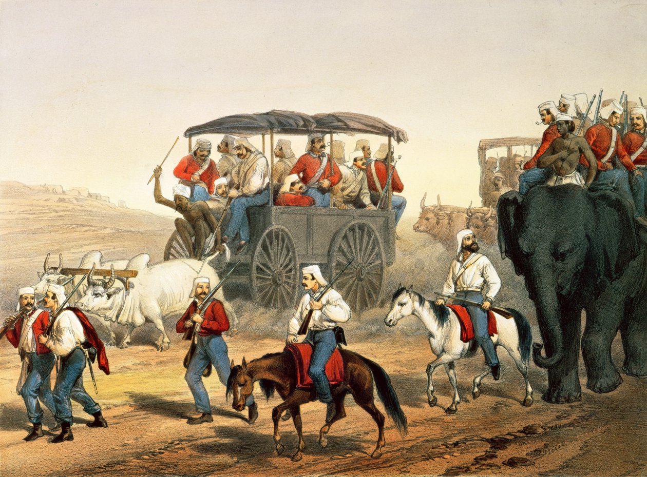 1781.c8 Pl.5 joukot kiiruhtamassa Umballaan Intian kampanjasta tekijältä George Francklin (after) Atkinson