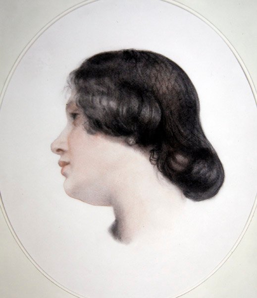 Rouva Thoby Prinsepin muotokuva, n. 1835 (värilliset liidut paperille) tekijältä George Frederic Watts