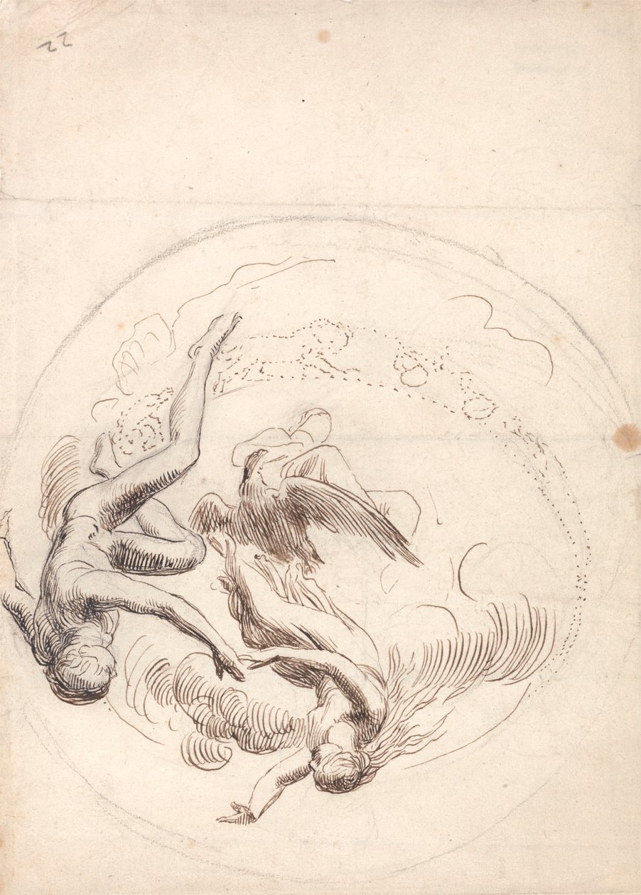 Tutkimus pyöreän kattokoristeluun tekijältä George Frederic Watts