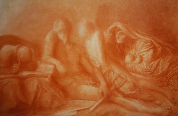 Ihmiset, jotka istuivat pimeydessä tekijältä George Frederic Watts